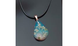 Collier goutte d'eau fleurie